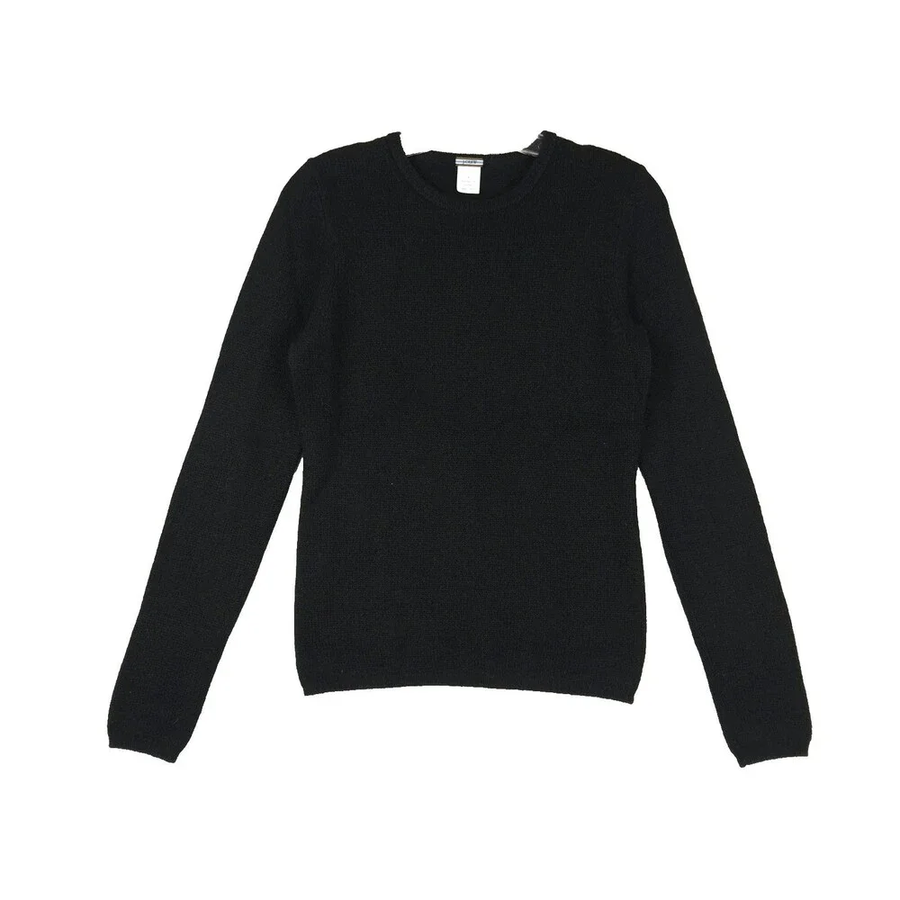 Vintage J.Crew Womens Black Cashmere Sweater Long Sleeve Lightweight Minimalist
